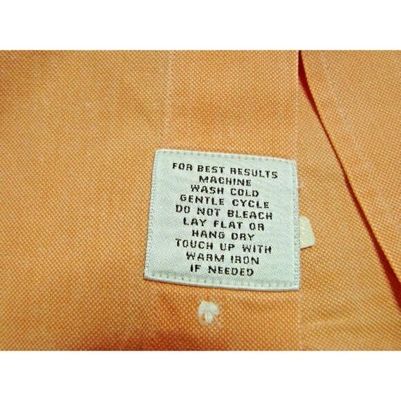 Peter Millar Mens XL Perfect Pinpoint Dress Shirt Peach Button Down Long Sleeve - Picture 5 of 8